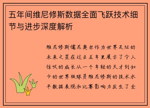 五年间维尼修斯数据全面飞跃技术细节与进步深度解析